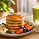 savourez des pancakes protéinées à la whey, idéales pour un petit-déjeuner sain et énergisant qui booste votre journée.